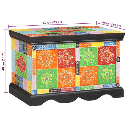 Opbevaringskasse Flerfarvet 60 x 40 x 40 cm Massivt mangotræ