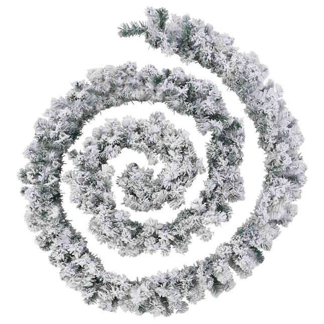 juleguirlande med LED-lys 10 m PVC grøn