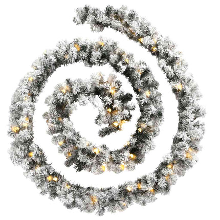 juleguirlande med LED-lys 10 m PVC grøn