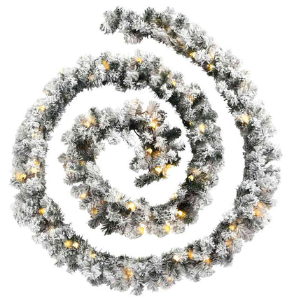 juleguirlande med LED-lys 20 m PVC grøn