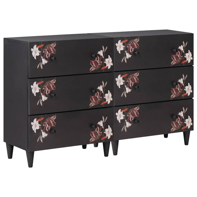 Opbevaringsskabe 2 stk. 120 x 33 x 75 cm Massivt mangotræ