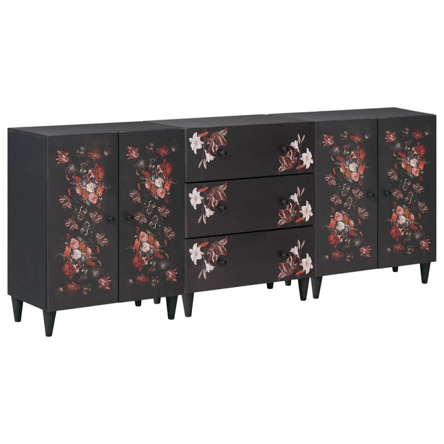 Opbevaringsskabe 3 stk. 180 x 33 x 75 cm Massivt mangotræ
