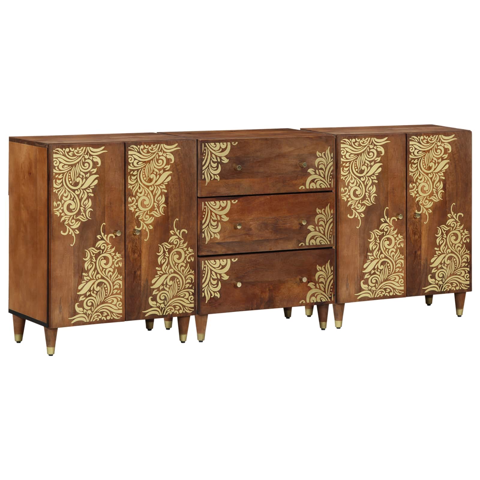 Badevrelsesskabst 3 stk. 180 x 33 x 75 cm Massivt mangotr