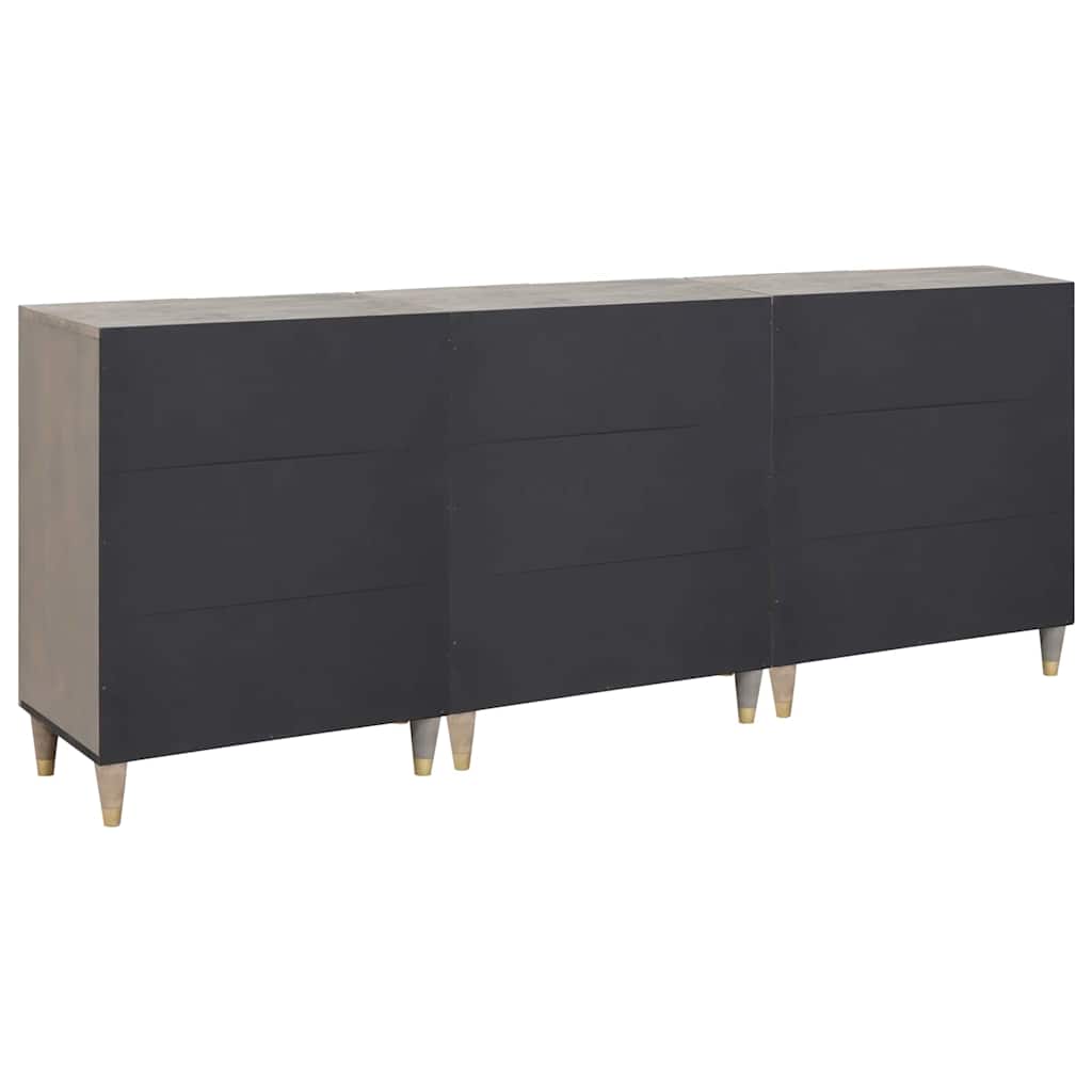 Badeværelsesskabsæt med dør 3 pcs Grå og Guld 180 x 33 x 75 cm