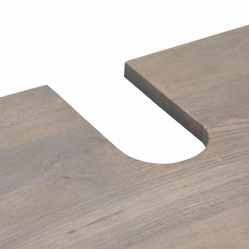 Badeværelsesskabsæt med skuffe 3 pcs Grå Massivt mangotræ