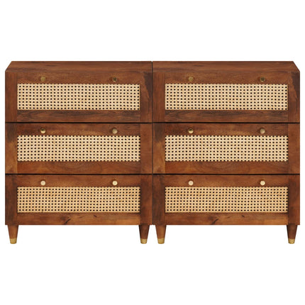 Sidetabel Sæt 2 pcs Brun 60 x 33,5 x 75 cm Massivt mangotræ