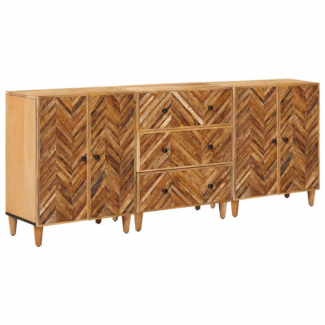 Opbevaringsskabe 3 stk. 60 x 33,5 x 75 cm Massivt mangotræ Brun