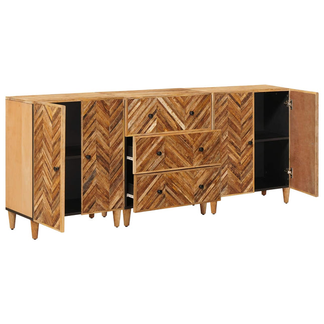 Opbevaringsskabe 3 stk. 60 x 33,5 x 75 cm Massivt mangotræ Brun