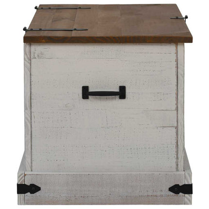 opbevaringskiste HALDEN 91x48x47 cm massivt fyrretræ hvid