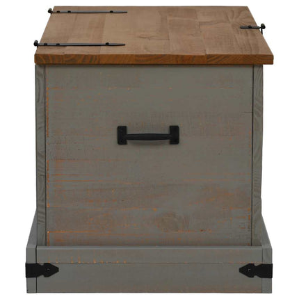 opbevaringskiste HALDEN 91x48x47 cm massivt fyrretræ grå