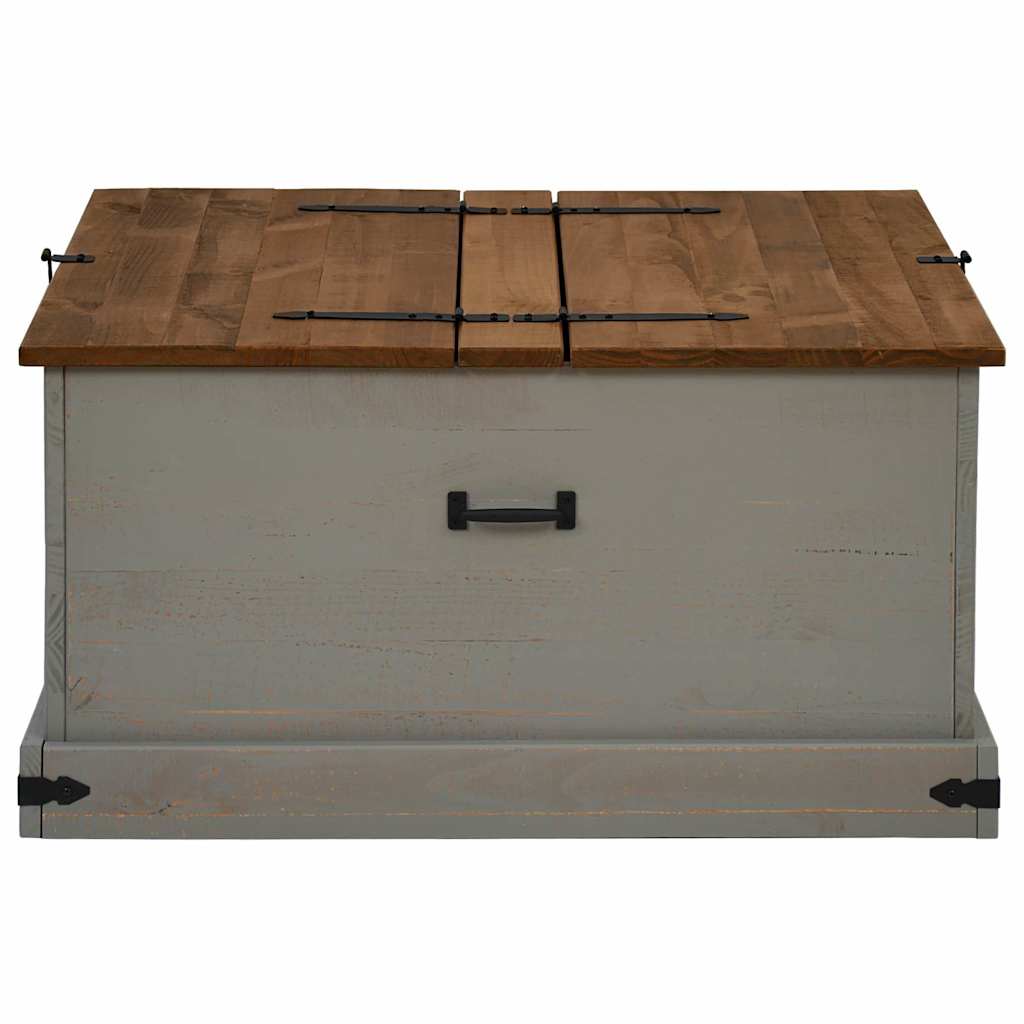 opbevaringskiste HALDEN 91x91x47 cm massivt fyrretræ grå