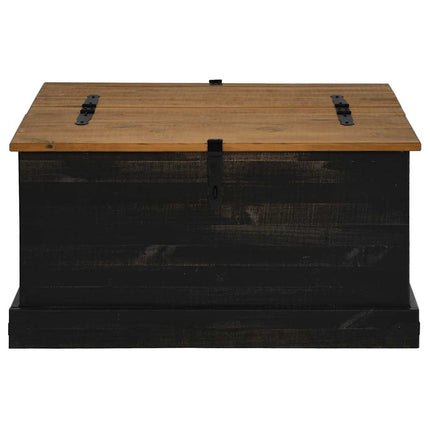 opbevaringskiste HALDEN 91x91x47 cm massivt fyrretræ sort