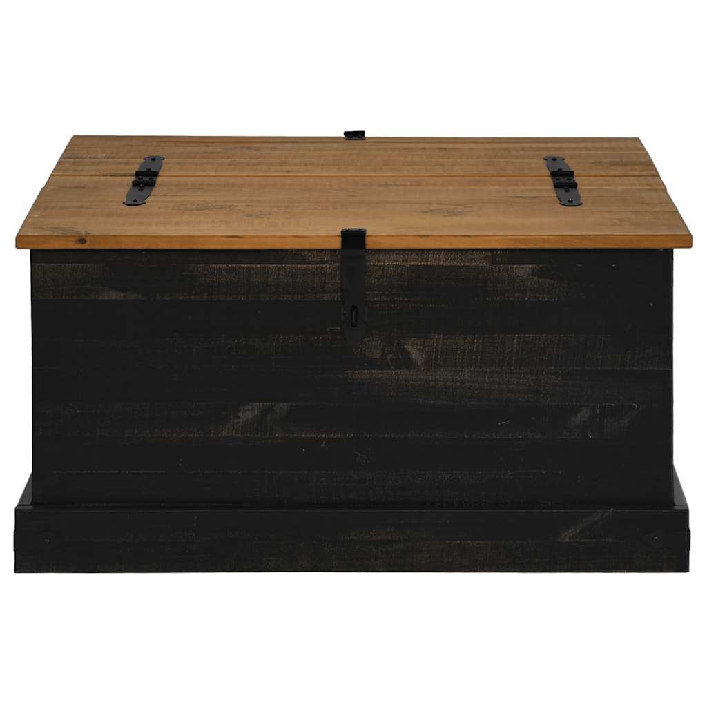 opbevaringskiste HALDEN 91x91x47 cm massivt fyrretræ sort