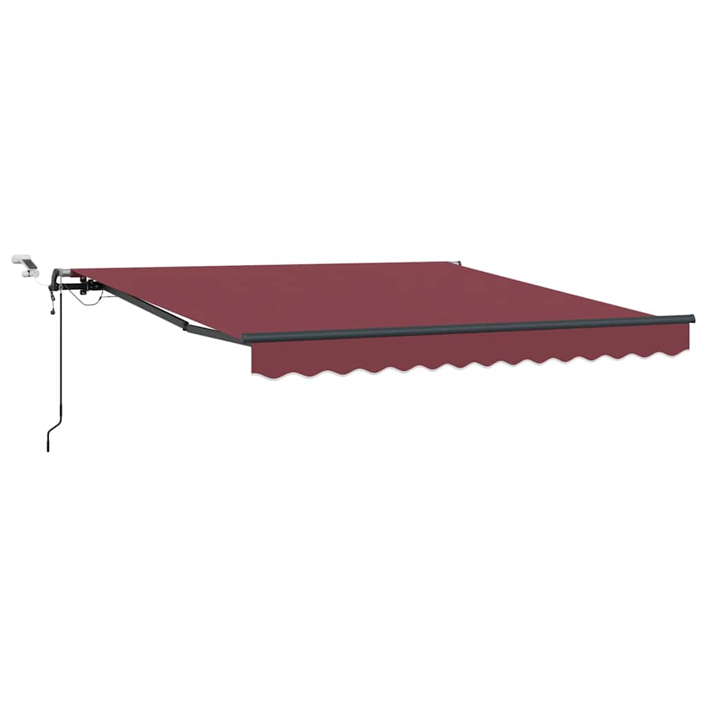 markise med LED-lys 300x250 cm automatisk betjening bordeaux