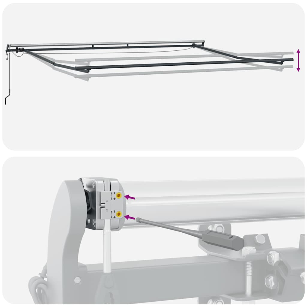 markise med LED-lys 300x250 cm automatisk betjening bordeaux