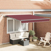 markise med LED-lys 300x250 cm automatisk betjening bordeaux