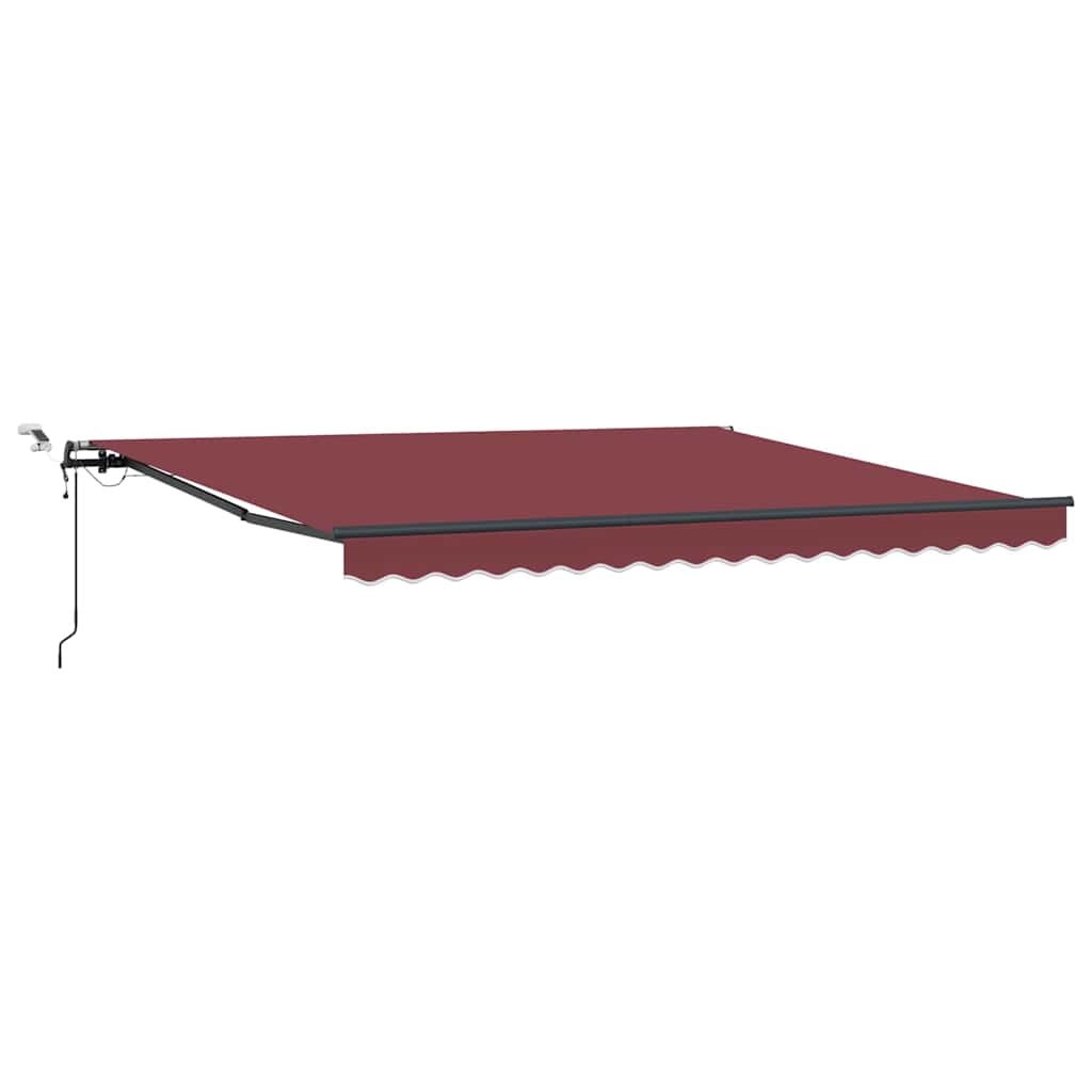 markise med LED-lys 400x300 cm automatisk betjening bordeaux