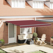 markise med LED-lys 400x300 cm automatisk betjening bordeaux