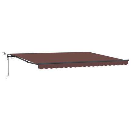 markise med LED-lys 450x300 cm automatisk betjening bordeaux