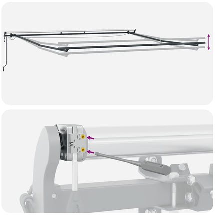 markise med LED-lys 450x300 cm automatisk betjening bordeaux