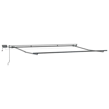 markise med LED-lys 500x300 cm manuel betjening bordeauxfarvet