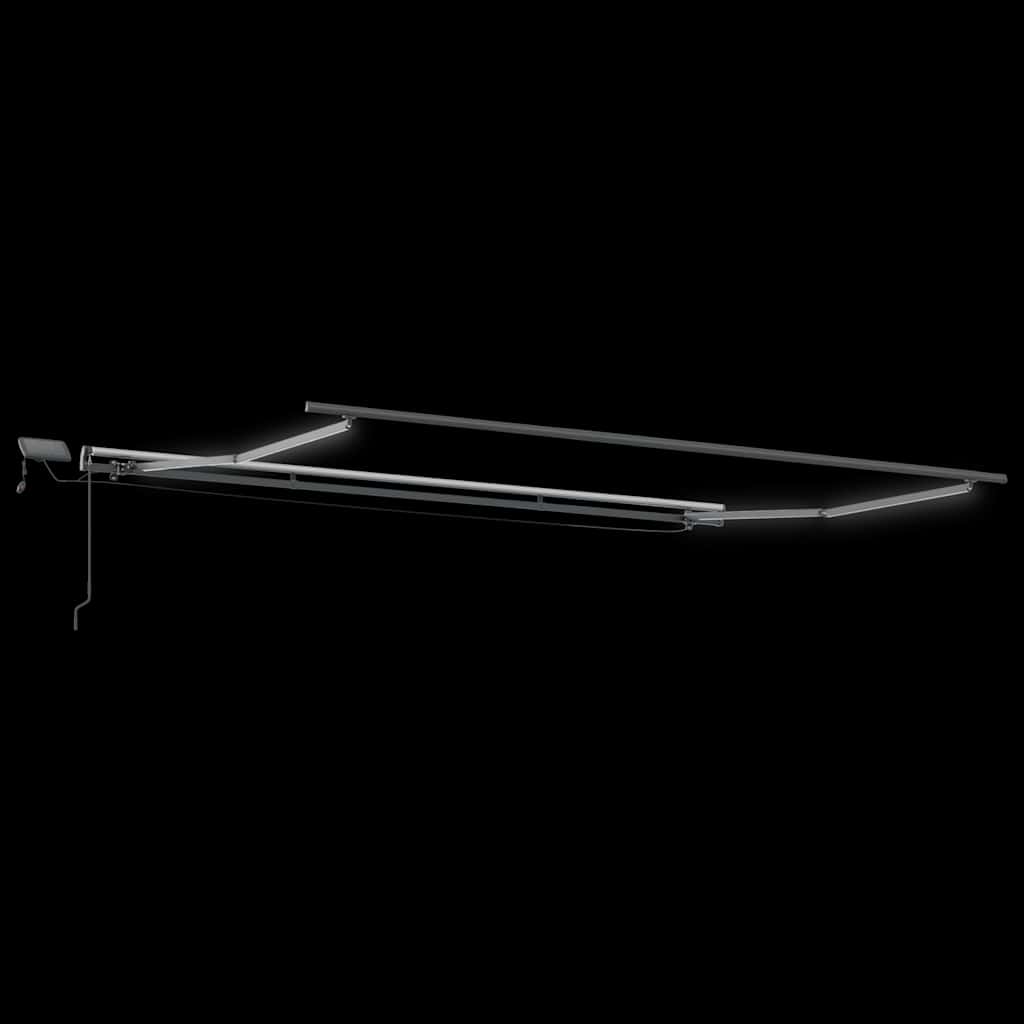 markise med LED-lys 500x300 cm manuel betjening bordeauxfarvet