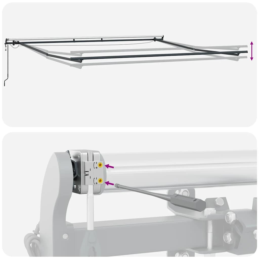 markise med LED-lys 500x300 cm automatisk betjening bordeaux
