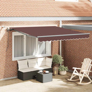 markise med LED-lys 300x250 cm automatisk betjening brun