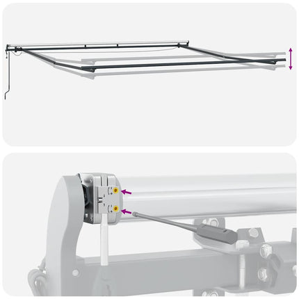 markise med LED-lys 450x300 cm automatisk betjening brun