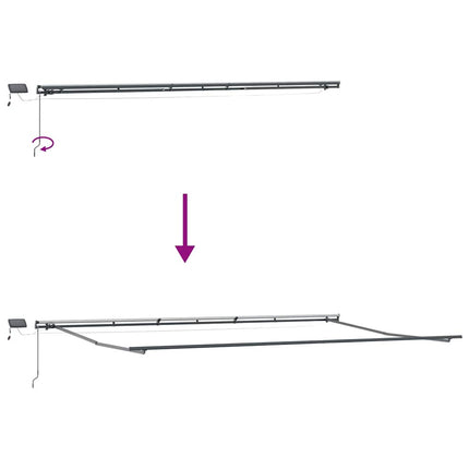 markise med LED-lys 600x300 cm automatisk betjening brun