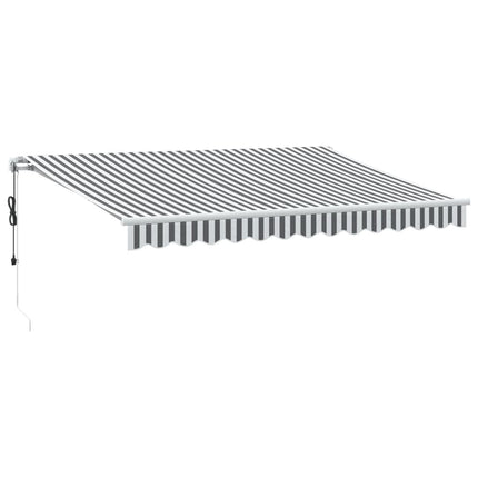 markise 350x250 cm automatisk betjening antracitgrå og hvid