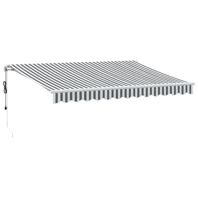 markise 350x250 cm automatisk betjening antracitgrå og hvid
