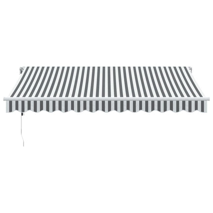 markise 350x250 cm automatisk betjening antracitgrå og hvid