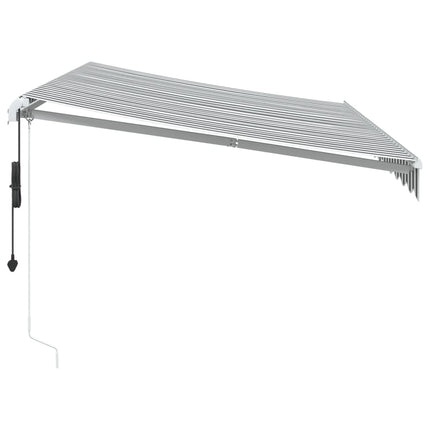 markise 350x250 cm automatisk betjening antracitgrå og hvid
