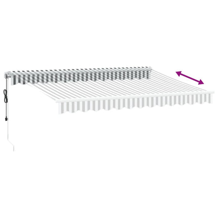 markise 350x250 cm automatisk betjening antracitgrå og hvid