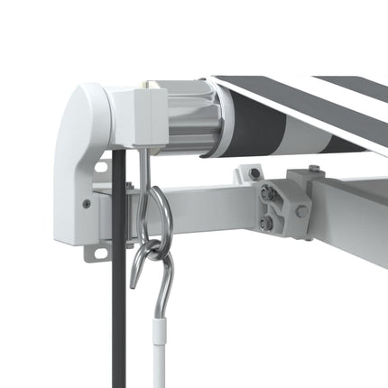 markise 350x250 cm automatisk betjening antracitgrå og hvid