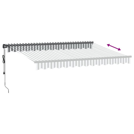 markise 350x250 cm automatisk betjening antracitgrå og hvid