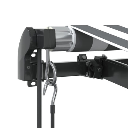 markise 350x250 cm automatisk betjening antracitgrå og hvid