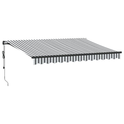 Udtrækkelig markise Anthracit og hvid 350 x 250 cm Polyester