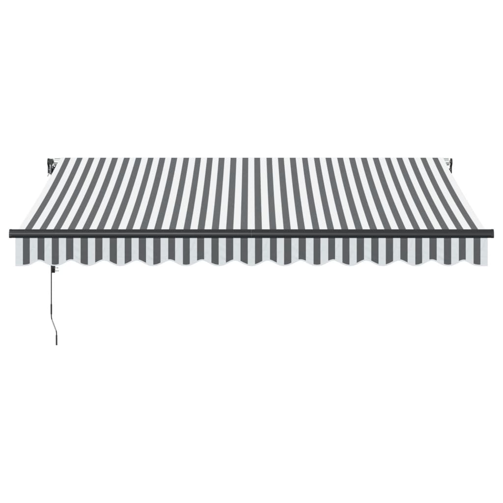 markise m. LED 350x250 cm automatisk betjening antracitgrå hvid