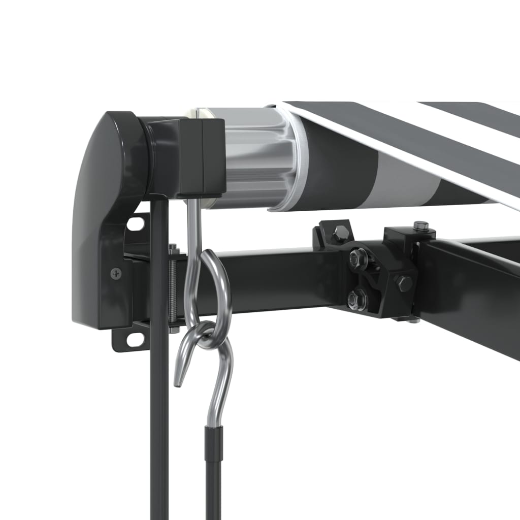 markise m. LED 350x250 cm automatisk betjening antracitgrå hvid