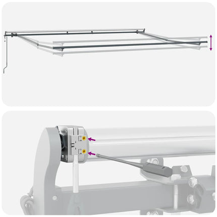 markise 400x300 cm automatisk betjening antracitgrå og hvid