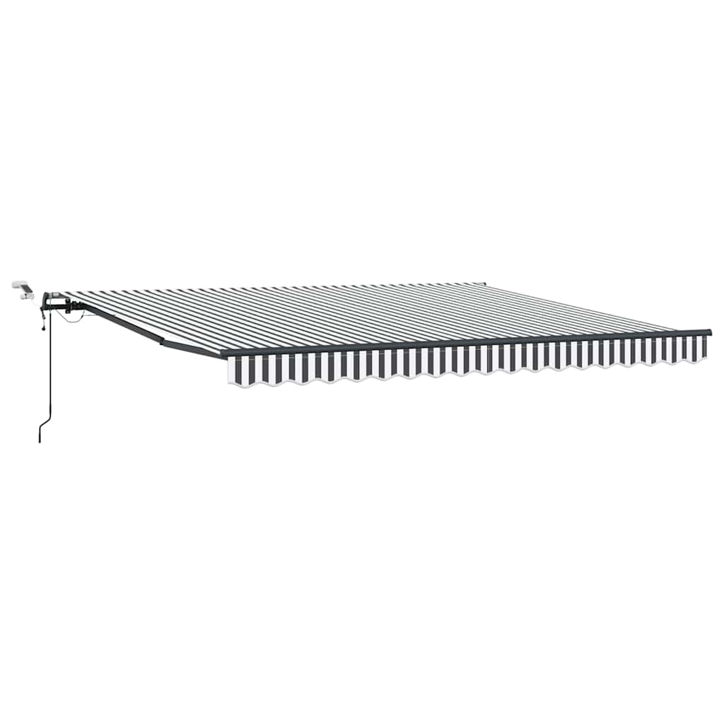 markise m. LED 400x300 cm automatisk betjening antracitgrå hvid