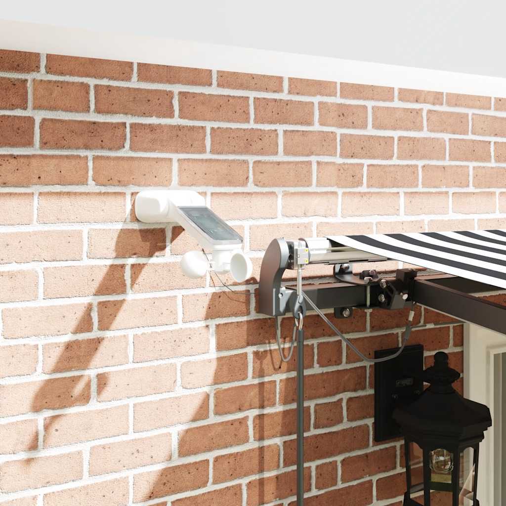markise m. LED 400x300 cm automatisk betjening antracitgrå hvid
