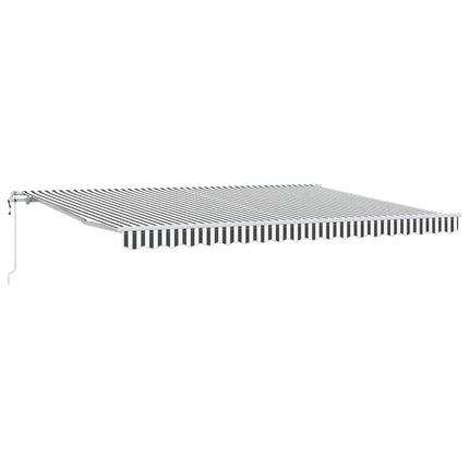 markise 450x300 cm automatisk betjening antracitgrå og hvid