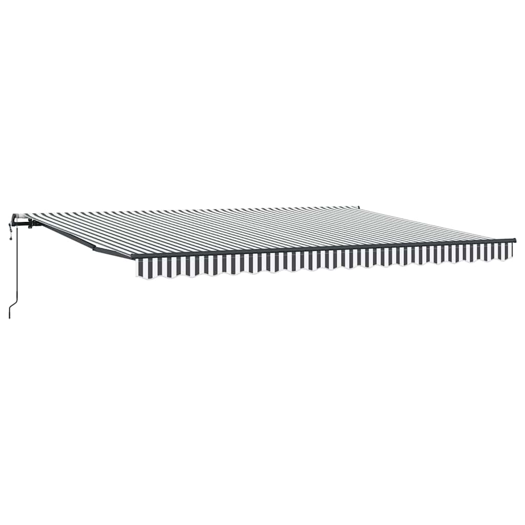 markise 450x300 cm automatisk betjening antracitgrå og hvid