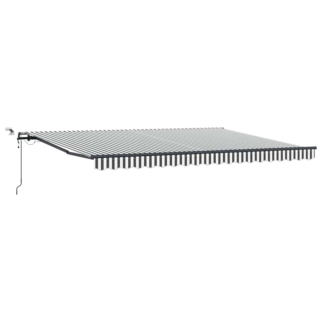 markise m. LED 450x300 cm automatisk betjening antracitgrå hvid