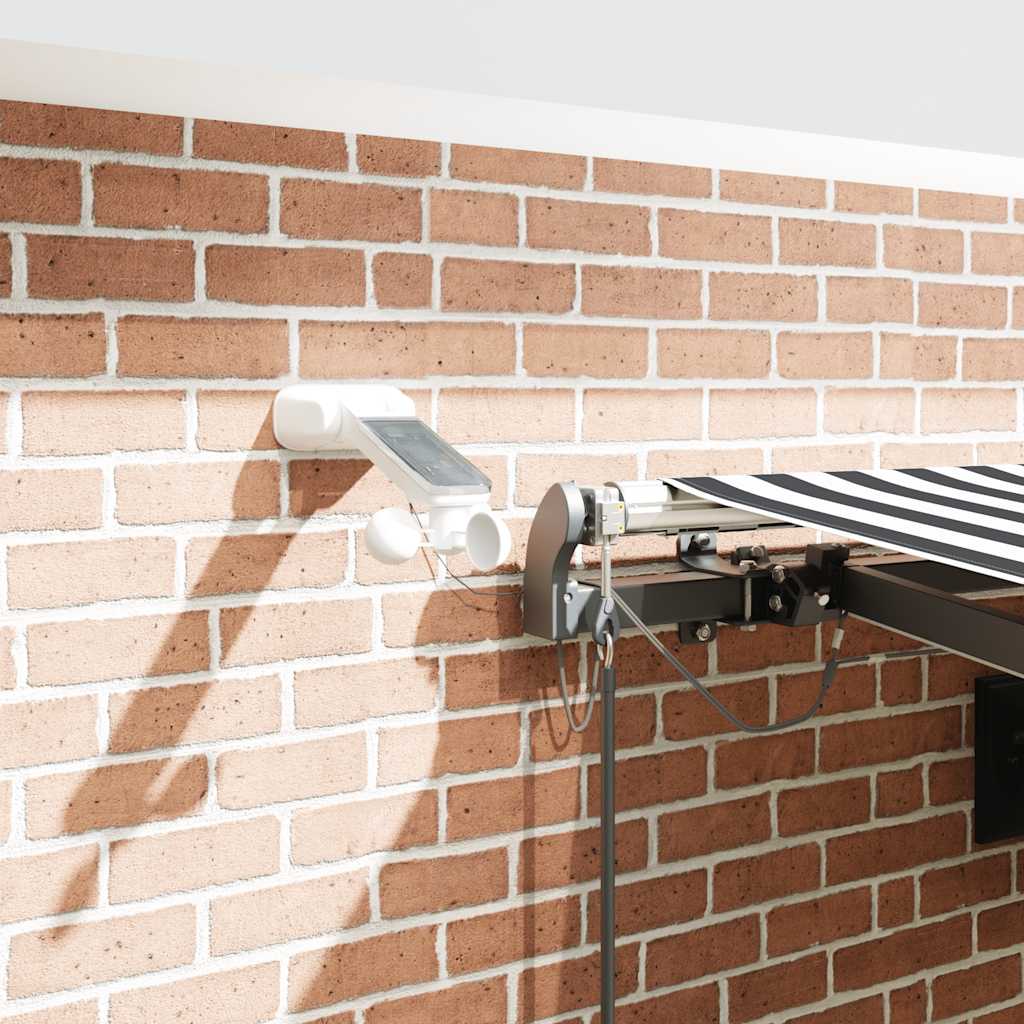 markise m. LED 450x300 cm automatisk betjening antracitgrå hvid