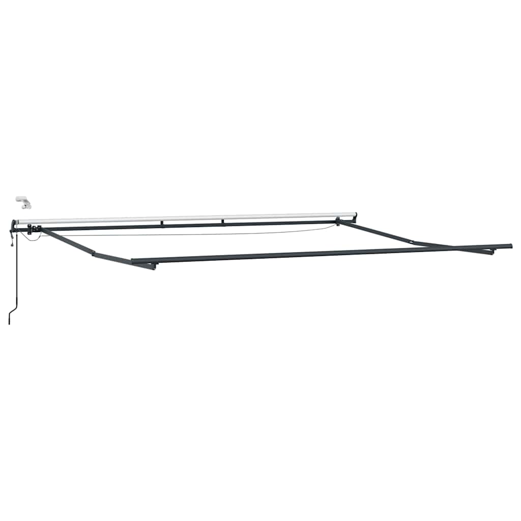 markise m. LED 450x300 cm automatisk betjening antracitgrå hvid