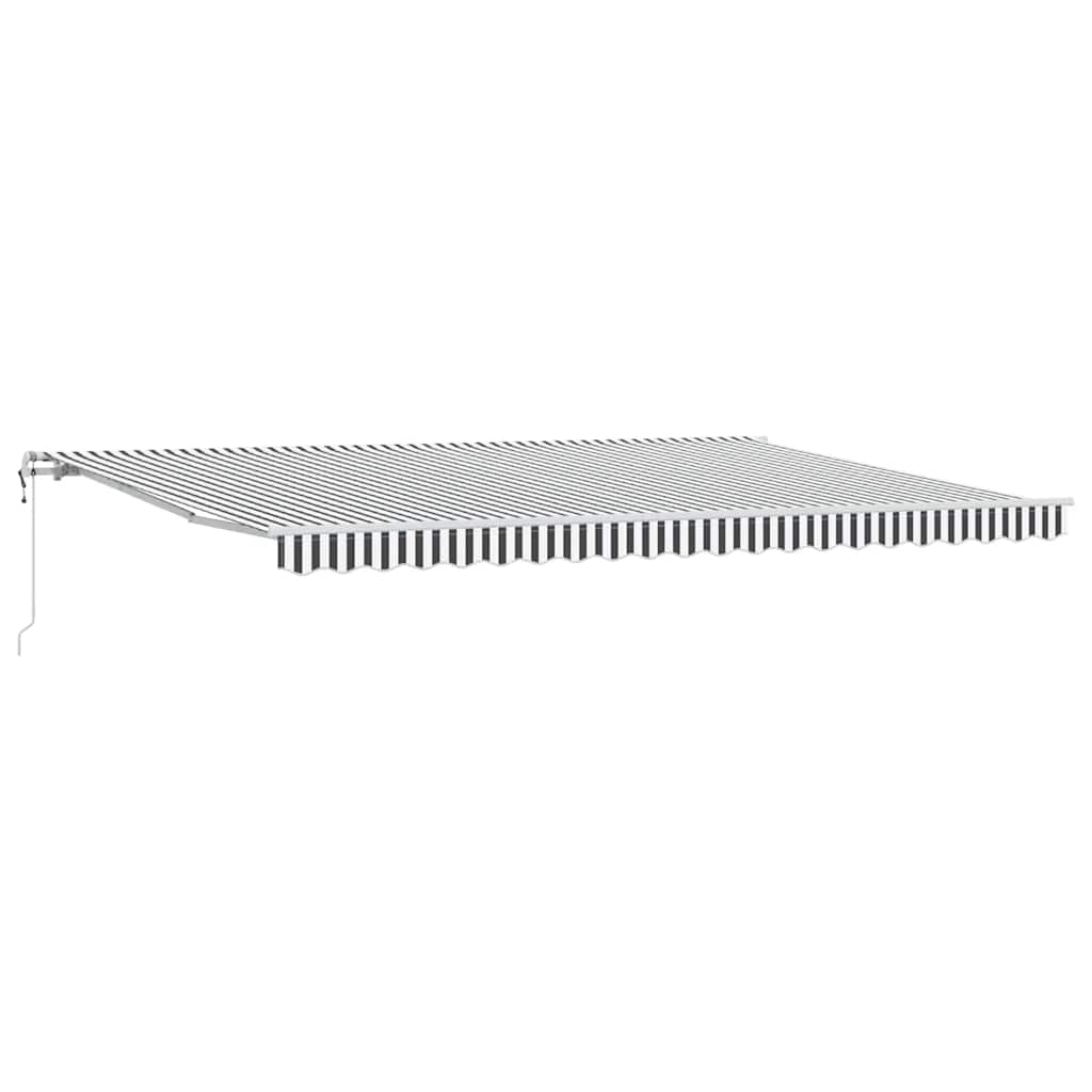 markise 450x350 cm automatisk betjening antracitgrå og hvid